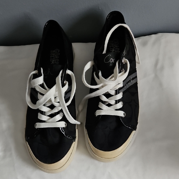 Coach Women's Black and Tan Sneakers - Picture 1 of 14